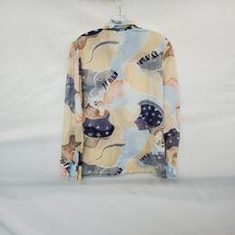 Domanique Vintage Multicolor Sheer Button Up Shirt WM Size 14 alternative image