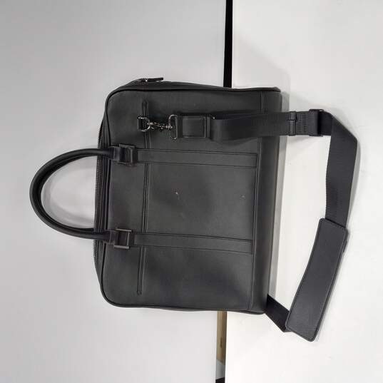 Black Faux Leather Laptop Travel Bag image number 1