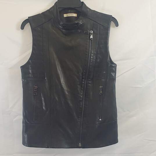 J Brand Unisex Black Leather Vest S image number 1