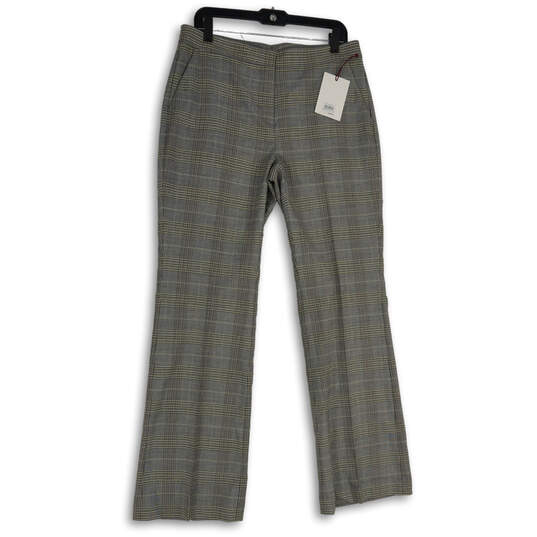 NWT Womens Gray Plaid Slash Pocket Bootcut Leg Trouser Pants Size 10 image number 1