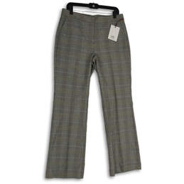 NWT Womens Gray Plaid Slash Pocket Bootcut Leg Trouser Pants Size 10