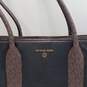 Michael Kors Austin Pebbled Leather Signature Stripe Tote Bag image number 8