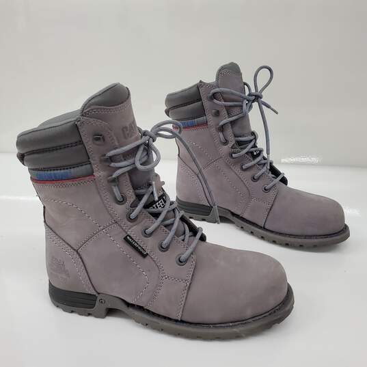 CAT Women's Echo Frost Grey Suede Waterproof Steel Toe Work Boots Size 7.5 image number 5