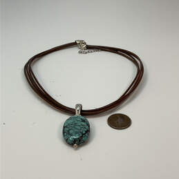Designer Silpada 925 Sterling Silver Turquoise Stone Pendant Necklace alternative image