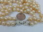 Vintage Crown Trifari Faux Pearl Rhinestone Double Strand Necklace 112.9g image number 5