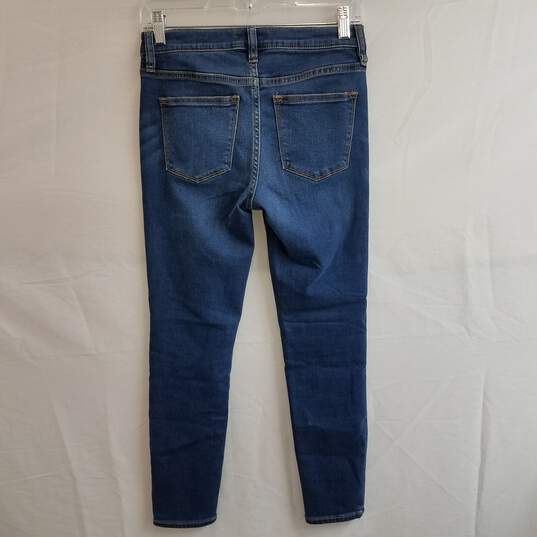 J Crew dark wash blue stretch skinny jeans women's 27x26 image number 1