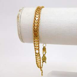 Fancy 14k Yellow Gold Rope Heart Link Bracelet 5.4g alternative image