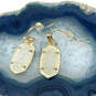 Designer Kendra Scott Gold-Tone Iridescent Drusy Fish Hook Drop Earrings image number 1