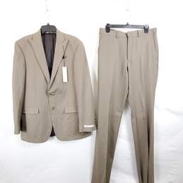 Kenneth Cole Men Brown Suit Set Sz 32W 38R
