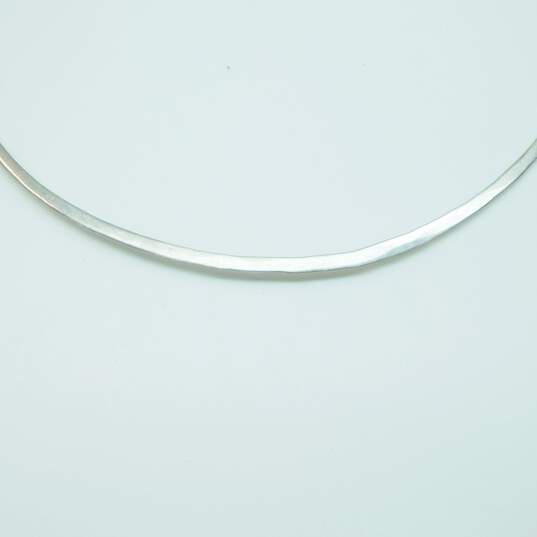 Artisan 925 Modernist Flat Tapered Round Collar Tension Hook Necklace 9.8g image number 3