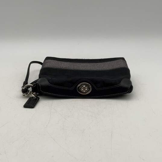 Coach Womens Black Glitter Bag Charm Turnlock Wristlet Wallet Clutch image number 3