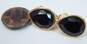 Vintage SAL Swarovski Faceted Black Glass Gold Tone Clip On Earrings 11.9g image number 5