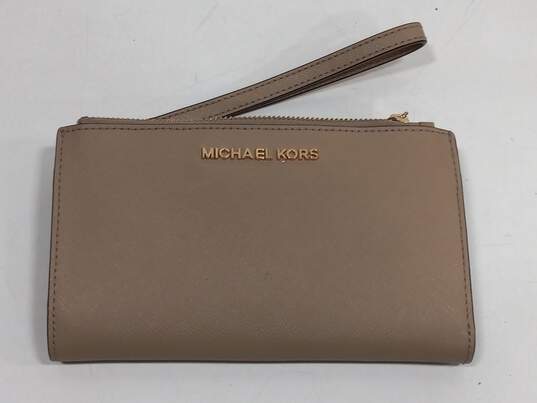 Michael Kors Tan Bifold Card Wristlet Wallet image number 1