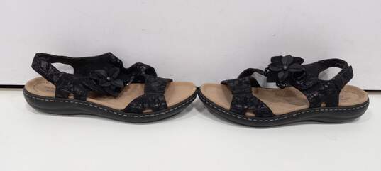 Clarks Women's Black Suede Sandals Size 8.5 image number 3