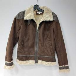 Women's Brown Dressbarn Brow Leather Jacket Size S