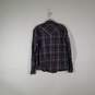 Mens Plaid Chest Pockets Long Sleeve Collared Button-Up Shirt Size Large image number 2