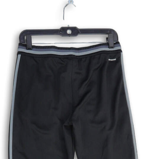 Mens Black Gray Climacool Pockets Skinny Leg Drawstring Sweatpants Size S image number 4