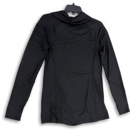 Womens Black Strech Cowl Neck Long Sleeve Pullover Tunic Top Size Medium