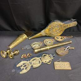 16pc Bundle of Assorted Brass Home Decor Items