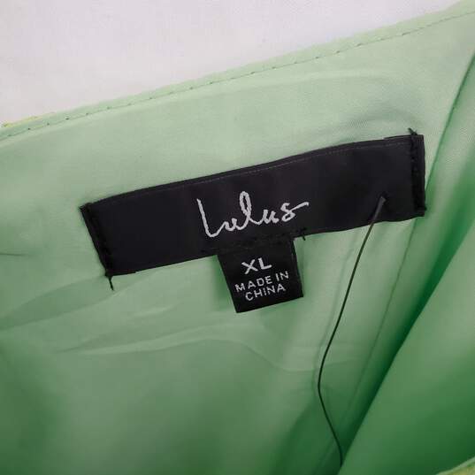 Lulus Mint Green & Blue Floral Patterned Midi Slip Dress WM Size XL NWT image number 3