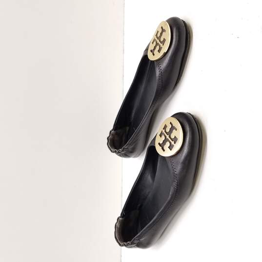 Buy the Tory Burch Women's Minnie Black Leather Ballet Flats Size 6 |  GoodwillFinds