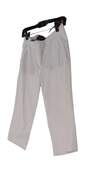Womens White Flat Front Pockets Straight Leg Cropped Pants Size 4P image number 2