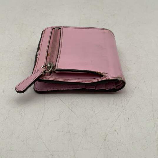 Coach Womens Pink Silver Inner Various Credit Card Slot Snap Bi Fold Wallet image number 7