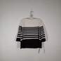 Womens Striped Round Neck 3/4 Sleeve Pullover Cropped Blouse Top Size 3 image number 2
