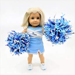 American Girl Doll Blonde Hair Blue Eyes Cheer Outfit