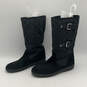 Womens Tinah Black Suede Monogram Lined Buckle Mid-Calf Snow Boots Size 9.5 image number 3