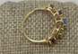 10K Gold Topaz Amethyst Citrine Peridot & Garnet Faceted Ovals Band Ring 2.6g image number 5