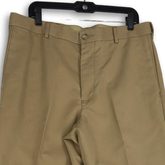 NWT Mens Khaki Flat Front Straight Leg Chino Pants Size W36 L29 image number 3