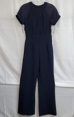 Vince Camuto Chiffon Sleeve Crepe Jumpsuit in Navy Sz 0P