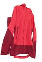 Mens Red Pockets Long Sleeve Hooded Full Zip Raincoat Jacket Size Large image number 2