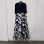 Chetta B Elbow Sleeve Blue Floral Print Dress Size Medium image number 1