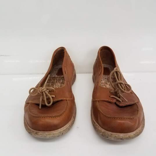Born Slip On Brown Leather Shoes Size 10 image number 4