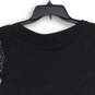 NWT Womens Black Round Neck Cap Sleeve Pullover Blouse Top Size Medium image number 3