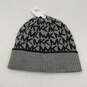 NWT Womens Gray Signature Print Knitted Cuffed Winter Beanie Hat One Size image number 1