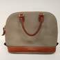 Dooney & Bourke Taupe Leather Top Handle Satchel Bag image number 4