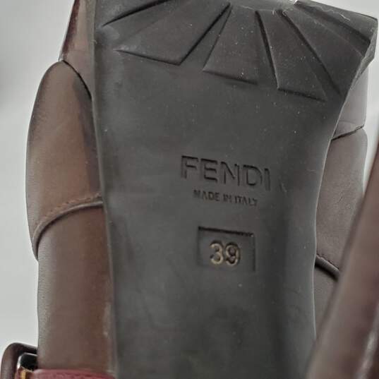 Fendi Women's Brown Red Fur Lined Platform Boots Size 8.5 w/COA image number 8