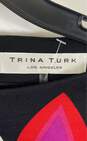 Trina Turk Women Black Printed Boatneck Shift Dress Sz 2 image number 3
