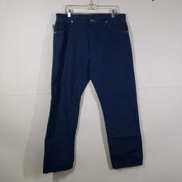 Mens Cotton Medium Wash 5-Pockets Design Denim Straight Leg Jeans Size 36x30