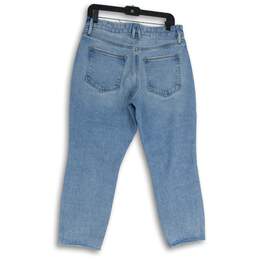 Womens Light Blue Denim Medium Wash Distressed Cropped Jeans Size 8/29 alternative image