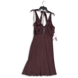 NWT Jones New York Womens Purple Halter Neck Back Zip A-Line Dress Size 10