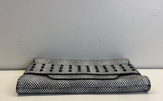 Milly Embossed Beaded Clutch Black White image number 4