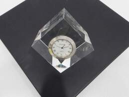Shannon Crystal Cube  Clock By  Godinger alternative image