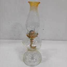 Vintage Hurricane Oil Lamp Clear Glass 18"