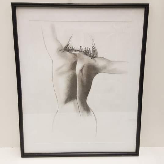 Feminine Figure Sketch - Charcoal on Paper - Signed by Artist - 1995 image number 1