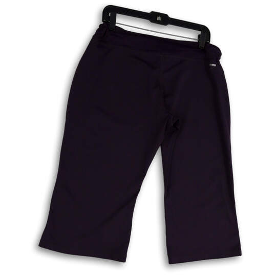 Womens Purple Flat Front Elastic Waist Pull-On Capri Leggings Size XL image number 2
