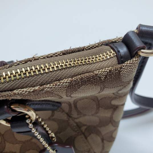 COACH Signature F27580 Mini Kelsey Khaki/Brown Satchel Crossbody Bag Handbag image number 5